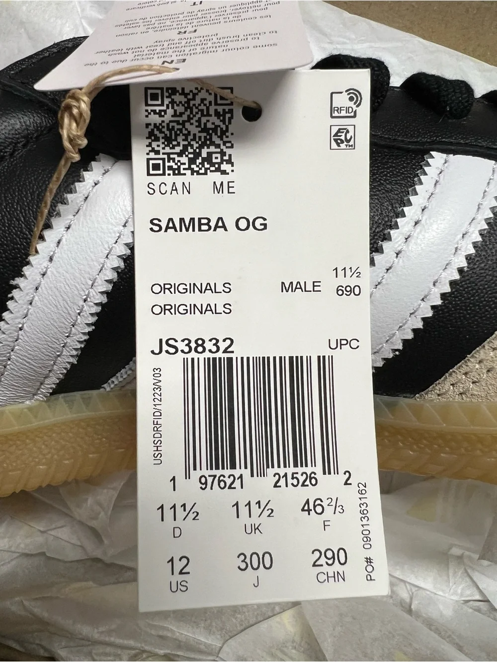 adidas Samba OG Sneakers in Black and Cream Suede